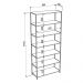 Estante Livreiro Multiuso Steel Quadra 27809 6 Prateleiras Vermont/Preto - Artesano