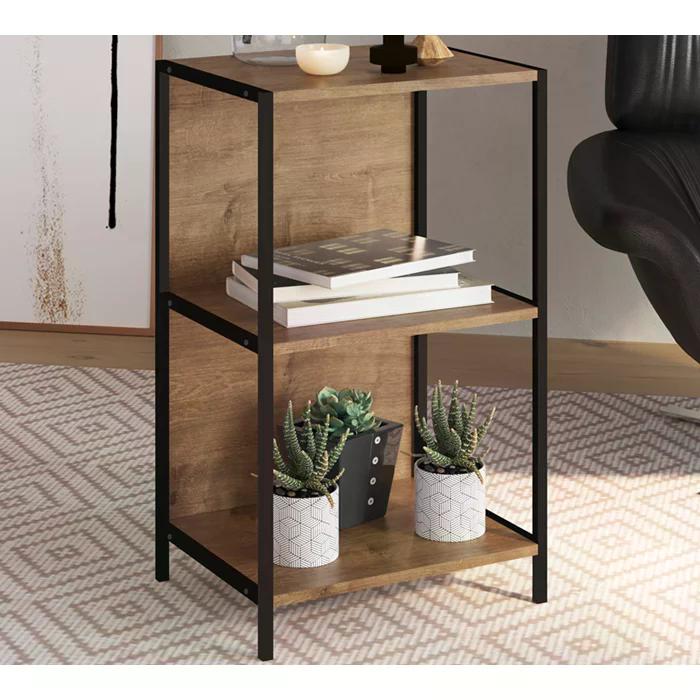 Estante Multiuso 03 Prateleiras Steel Quadra 27867 Vermont Preto Fosco Artesano