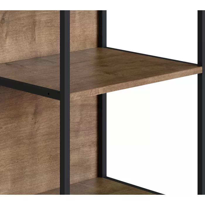 Estante Multiuso 03 Prateleiras Steel Quadra 27867 Vermont Preto Fosco Artesano