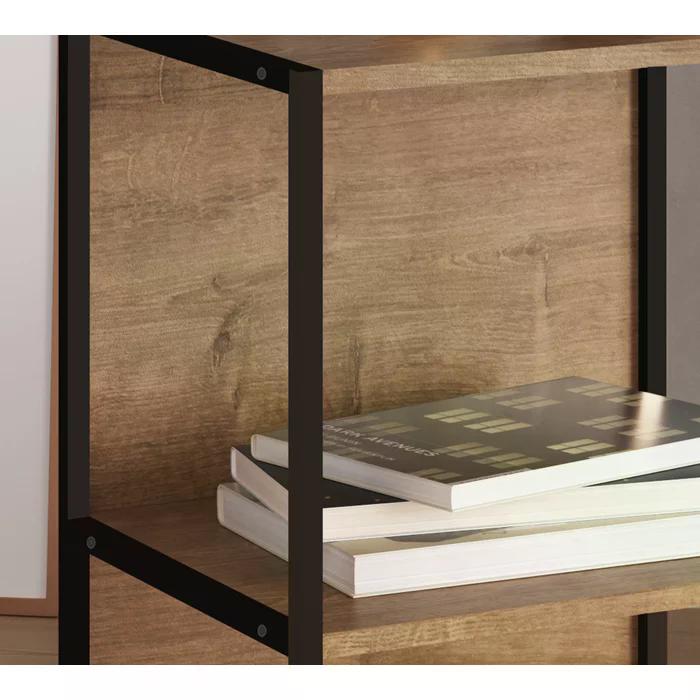 Estante Multiuso 03 Prateleiras Steel Quadra 27867 Vermont Preto Fosco Artesano