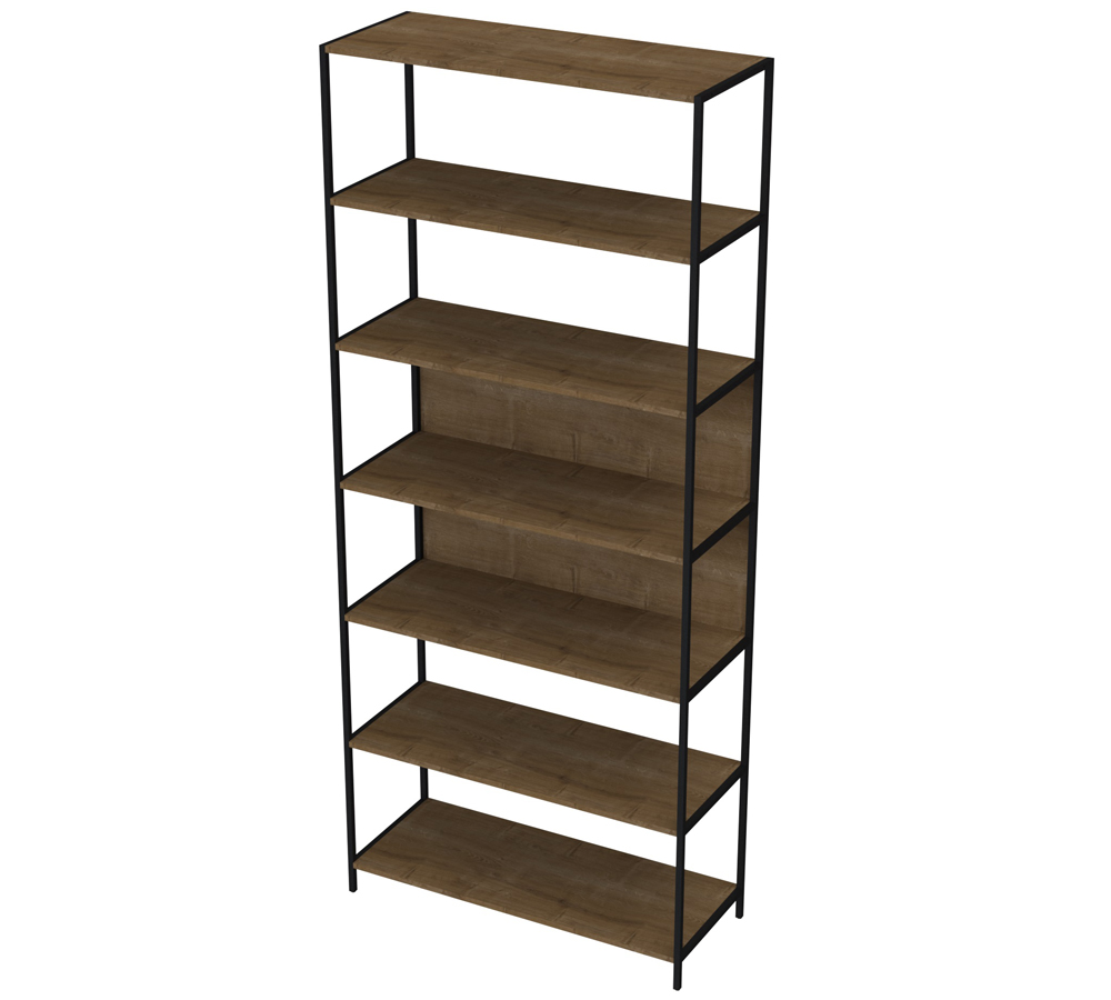 Estante Multiuso 06 Prateleiras Steel Quadra 27809 Vermont Preto Fosco Artesano