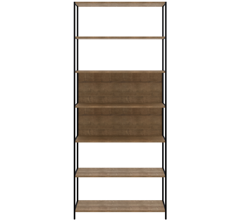 Estante Multiuso 06 Prateleiras Steel Quadra 27809 Vermont Preto Fosco Artesano