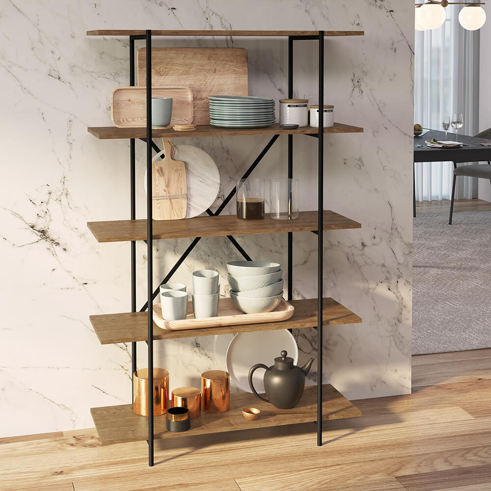 Estante Tube Industrial 5 Prateleiras Estrutura Preto Fosco - Vermont