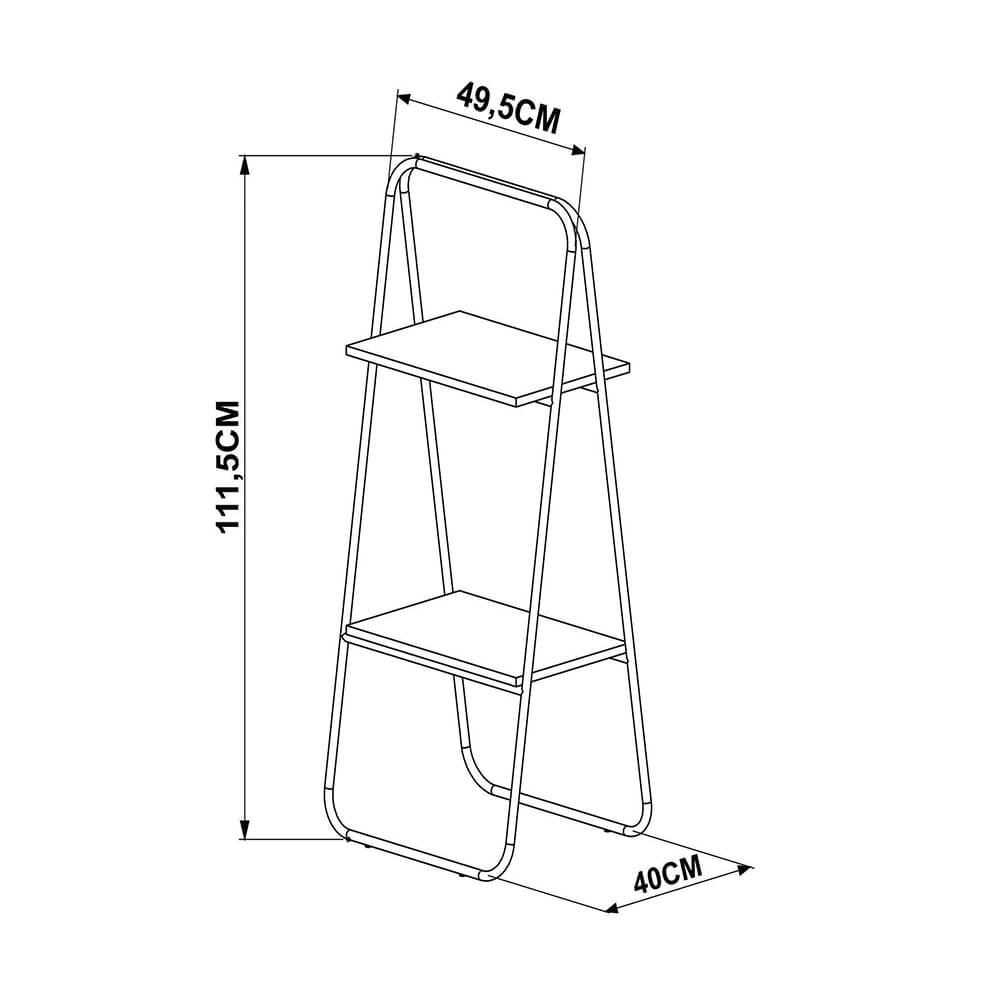 Estante Tube Industrial Com 2 Prateleiras Estrutura Preto Fosco - Vermont