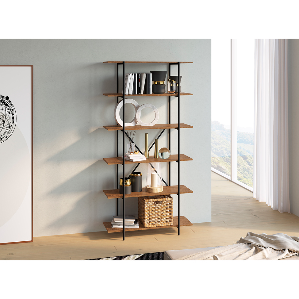 Estante Tube Preta e Vermont 180 cm