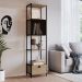 Estante York 180cm 1 Porta Estrutura Preto Fosco - Hanover
