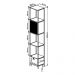 Estante York 180cm 1 Porta Estrutura Preto Fosco - Hanover