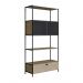 Estante York 180cm 2 Portas Estrutura Preto Fosco - Hanover