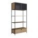 Estante York 180cm 2 Portas Estrutura Preto Fosco - Hanover