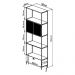 Estante York 180cm 2 Portas Estrutura Preto Fosco - Hanover