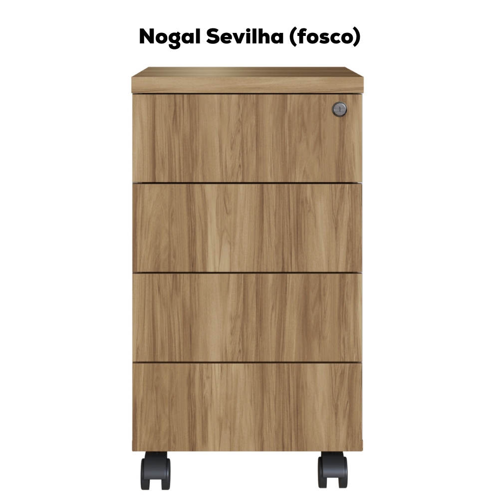 Gaveteiro 4 Gavetas Office 36 cm 25908 Nogal Sevilha Artesano