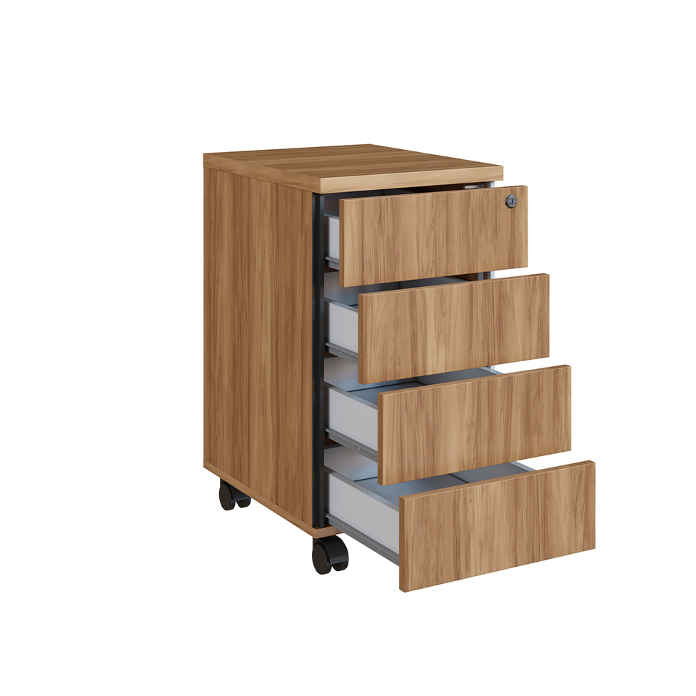 Gaveteiro Concept 4 Gavetas Nogal