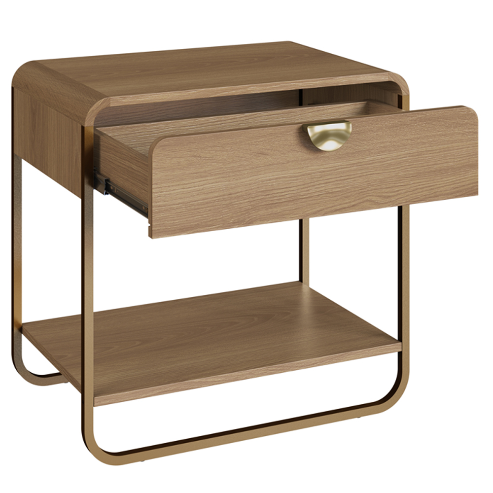 Kit 02 Mesas De Cabeceira 1G Organica 60 cm 28061 Hanover Dourado Artesano
