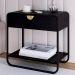 Kit 02 Mesas De Cabeceira 1G Organica 60 cm 28061 Nero Preto Artesano