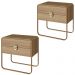 Kit 02 Mesas De Cabeceira 2G Organica 60 cm 28062 Hanover Dourado Artesano