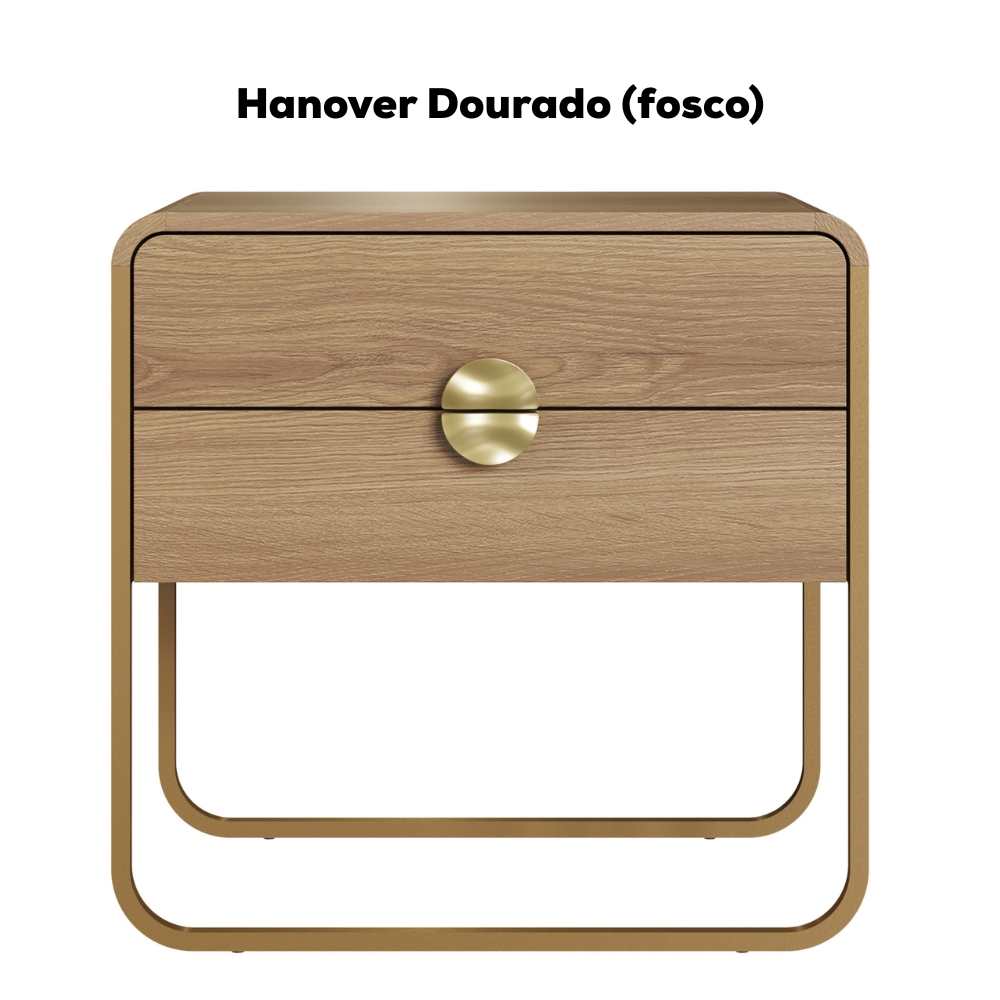 Kit 02 Mesas De Cabeceira 2G Organica 60 cm 28062 Hanover Dourado Artesano