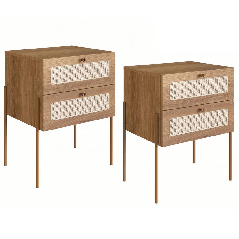 Kit 02 Mesas de Cabeceira Palhinha 28933 Linha Oslo Hanover Artesano