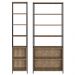 Kit 2 Estantes Livreiros Decorativas Estilo Industrial Steel Quadra Vermont Base Preto - Artesano