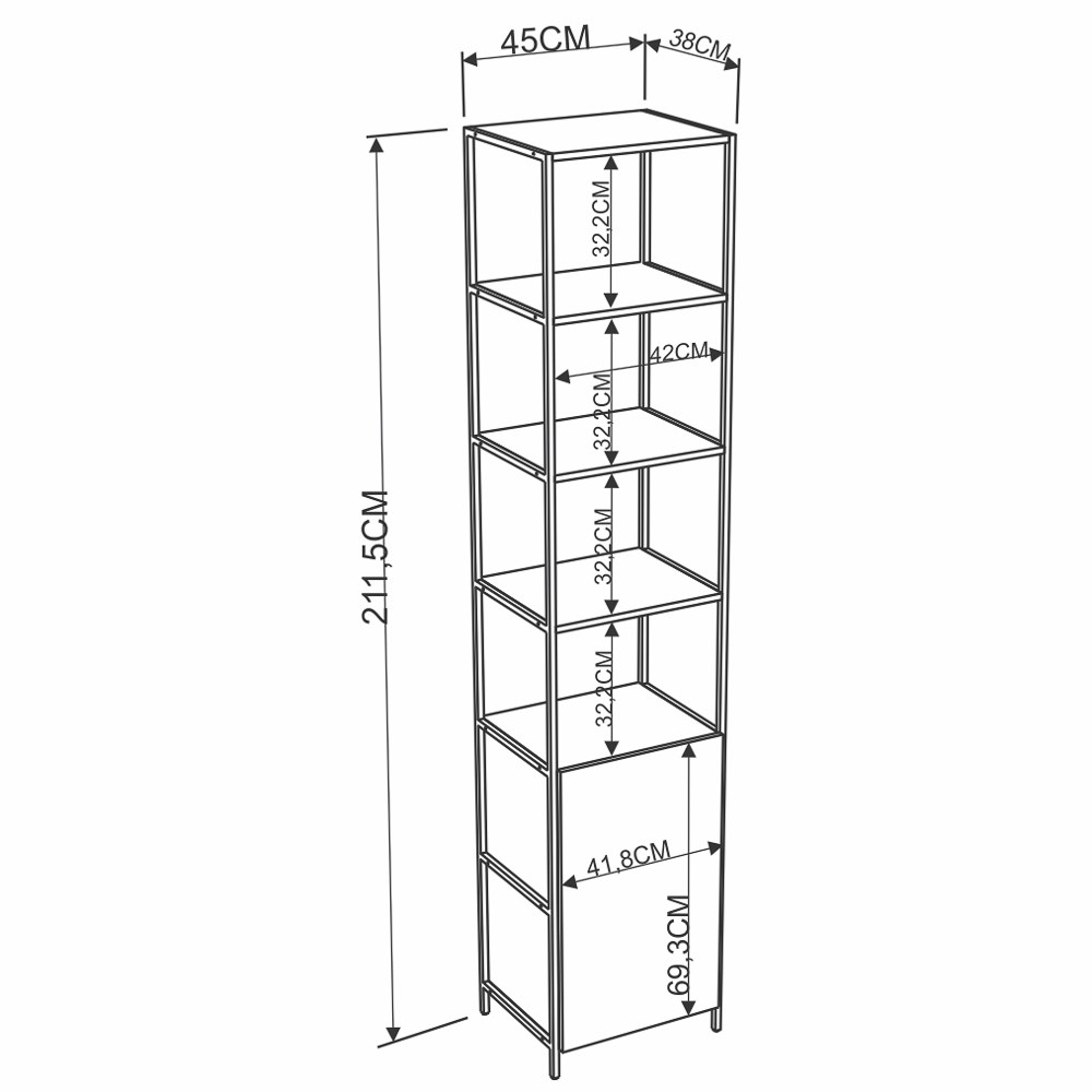 Kit 2 Estantes Livreiros Decorativas Estilo Industrial Steel Quadra Vermont Base Preto - Artesano