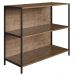 Kit 2 Estantes Livreiros Estilo Industrial Steel Quadra Vermont Base Preto - Artesano