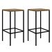 Kit Com 02 Banqueta Alta Steel Quadra 27816 Vermont Preto Fosco Artesano