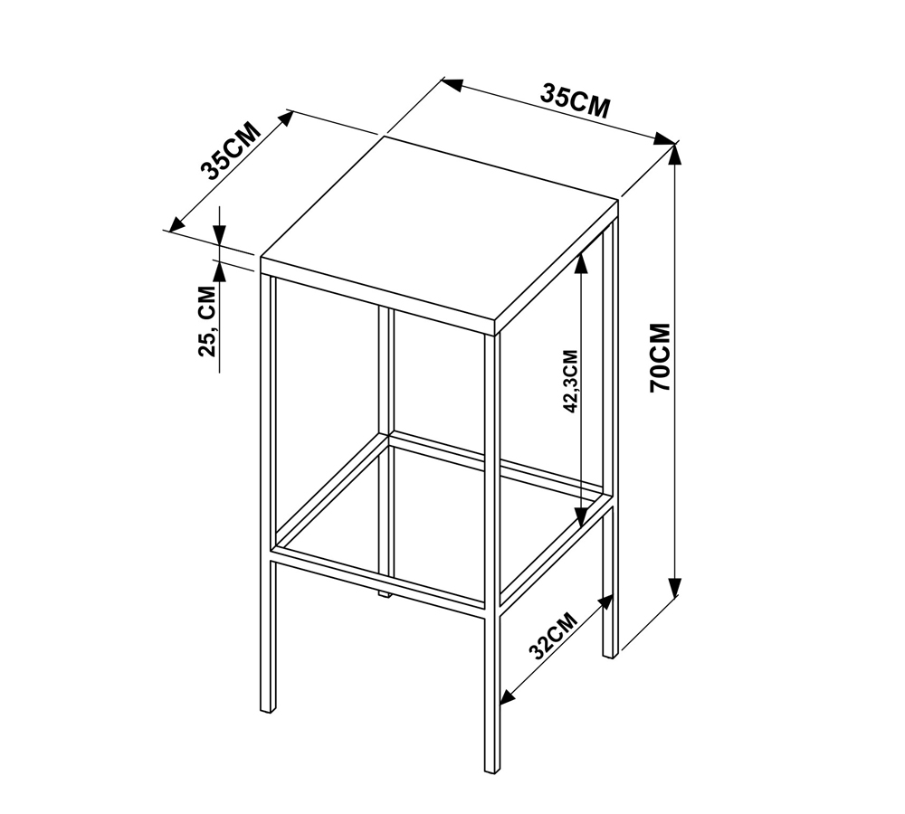 Kit Com 02 Banqueta Alta Steel Quadra 27816 Vermont Preto Fosco Artesano