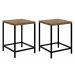 Kit Com 02 Banquetas Baixas Steel Quadra 27815 Vermont Preto Fosco Artesano