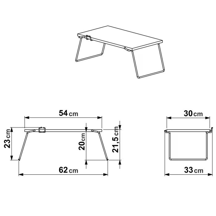 Mesa Articulavel Para Notebook / Café 27889 Linha Tube Vermont Preto Artesano