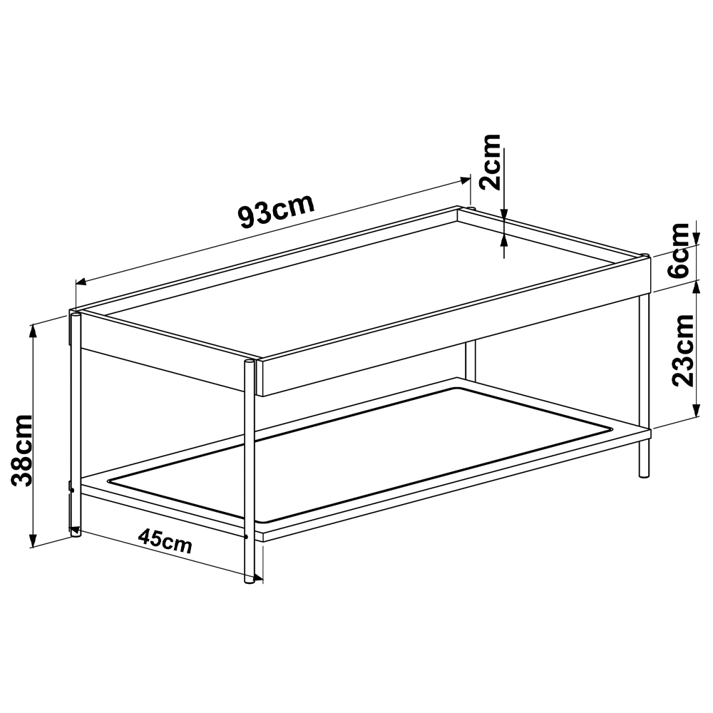 Mesa Centro 93 CM Pes Metal Oslo 28961 Hanover Artesano