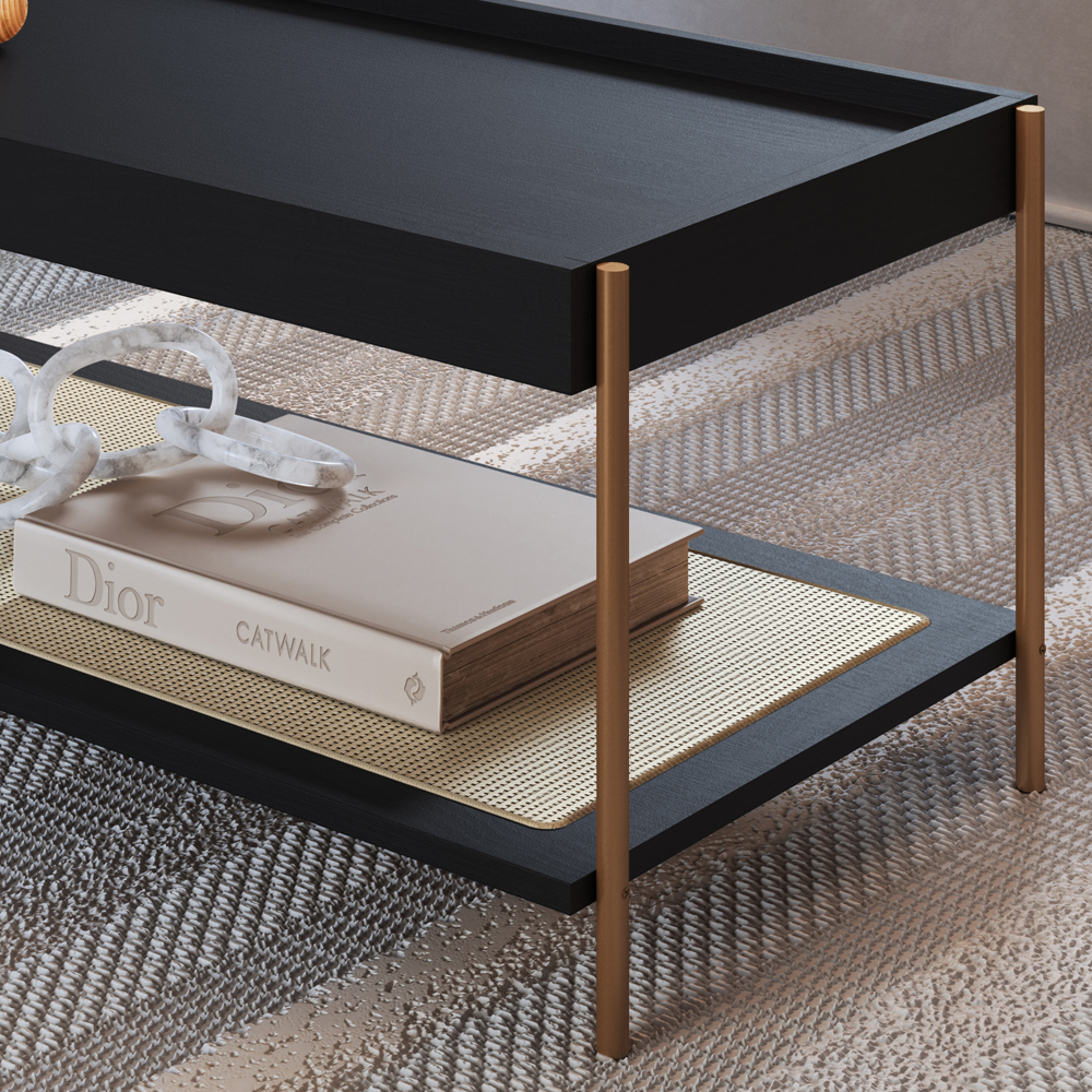 Mesa Centro 93 CM Pes Metal Oslo 28961 Nero Artesano