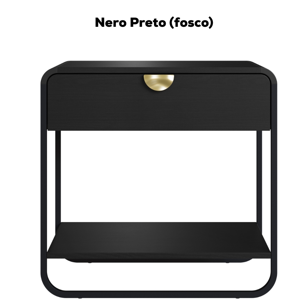 Mesa De Cabeceira 1G Organica 60 cm 28061 Nero Preto Artesano