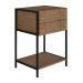 Mesa De Cabeceira 2 Gavetas Steel Quadra 27855 Vermont Preto Fosco Artesano