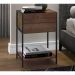 Mesa De Cabeceira 2 Gavetas Steel Quadra 27855 Vermont Preto Fosco Artesano