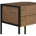 Mesa De Cabeceira 2 Gavetas Steel Quadra 27855 Vermont Preto Fosco Artesano