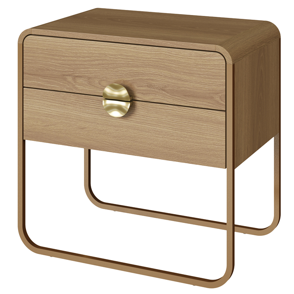 Mesa De Cabeceira 2G Organica 60 cm 28062 Hanover Dourado Artesano