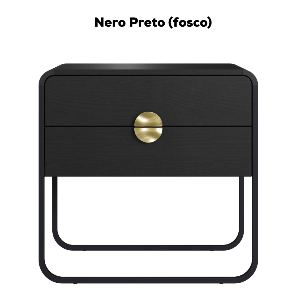 Mesa De Cabeceira 2G Organica 60 cm 28062 Nero Preto Artesano