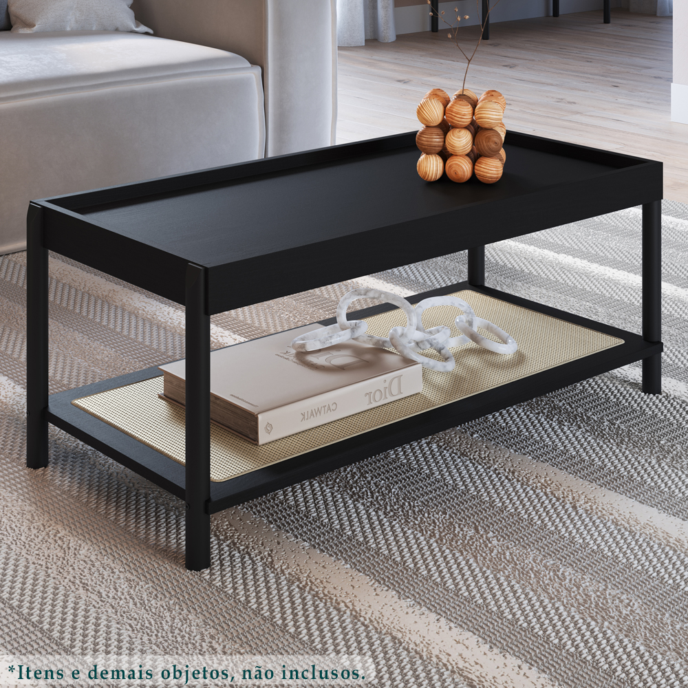 Mesa De Centro 93 CM Pes Madeira Oslo 27961 Nero Artesano