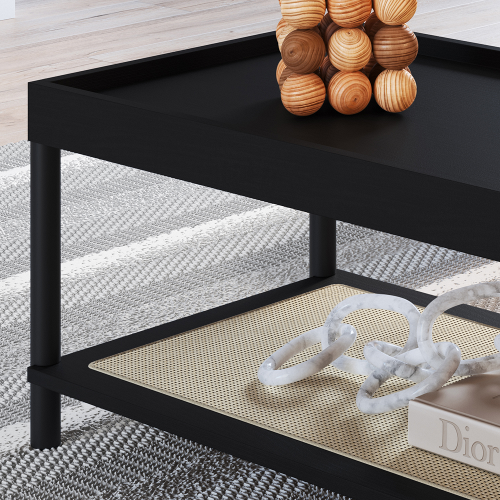 Mesa De Centro 93 CM Pes Madeira Oslo 27961 Nero Artesano