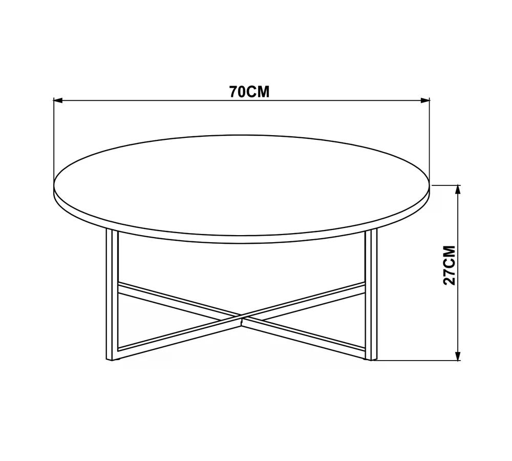 Mesa De Centro Aço Preto 27856 Linha Complementos Vermont Artesano