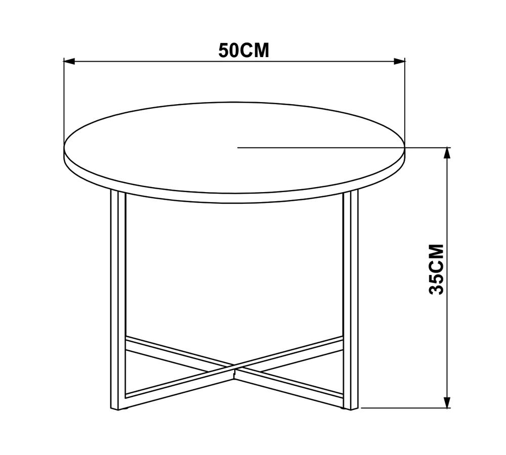 Mesa De Centro Est Aço 27857 Linha Complementos Vermont Preto Artesano