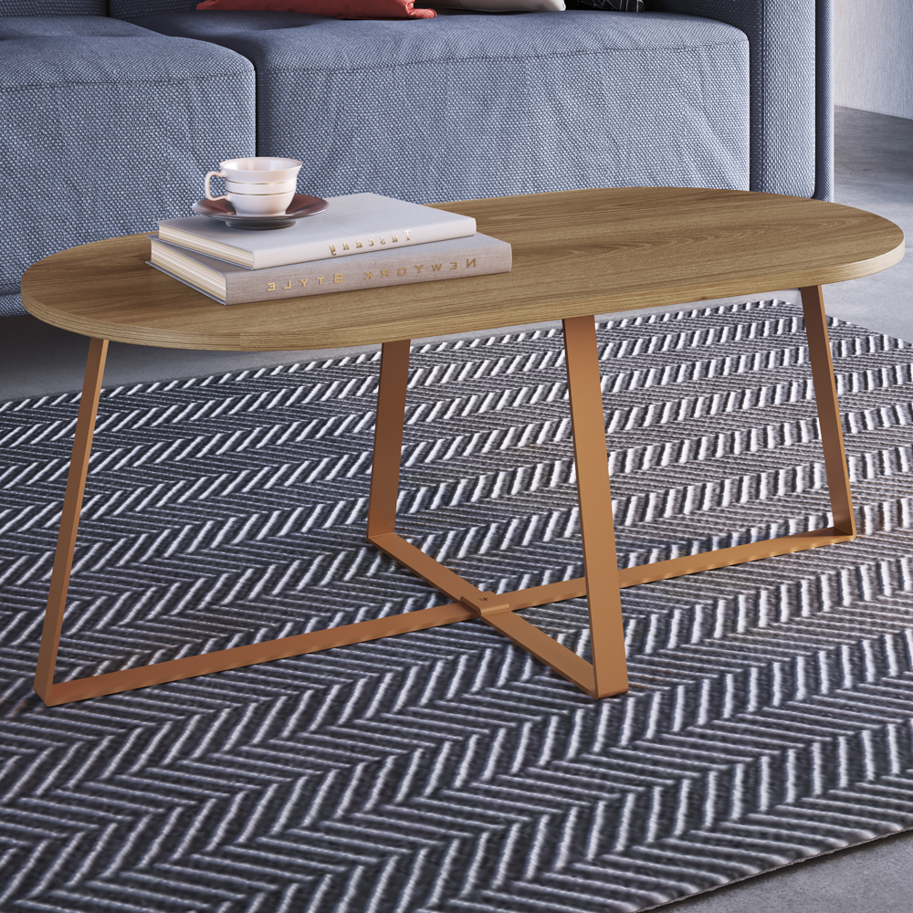 Mesa De Centro Para Sala De Estar 27941 Hanover Dourado Artesano
