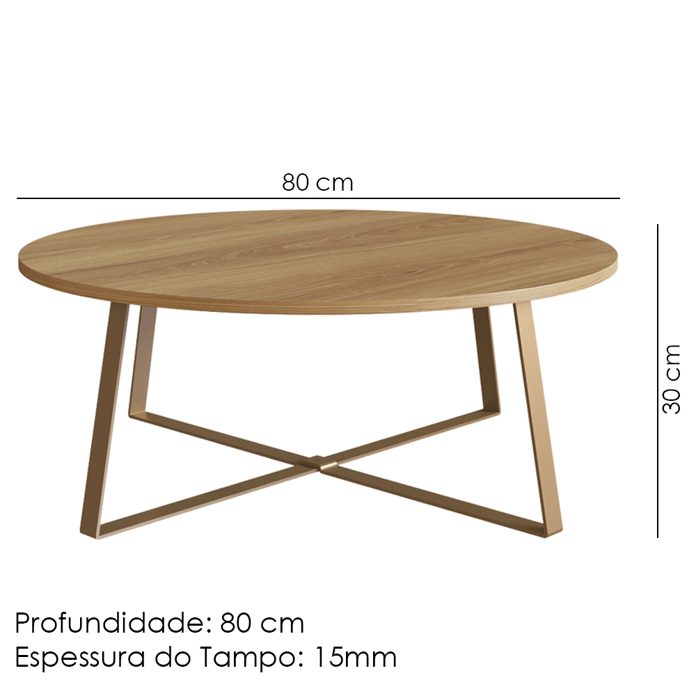 Mesa De Centro Para Sala De Estar 27947 Hanover Dourado Artesano