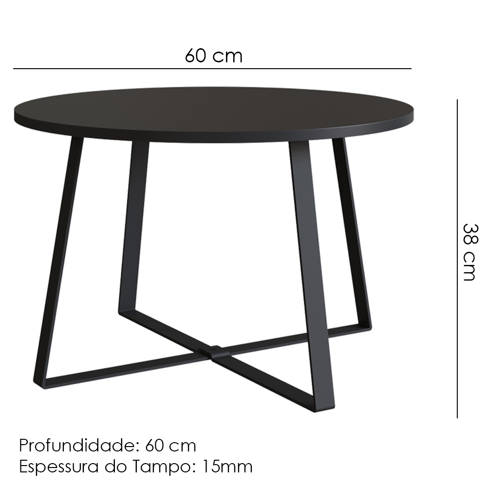Mesa De Centro Para Sala De Estar 27948 Preto Artesano