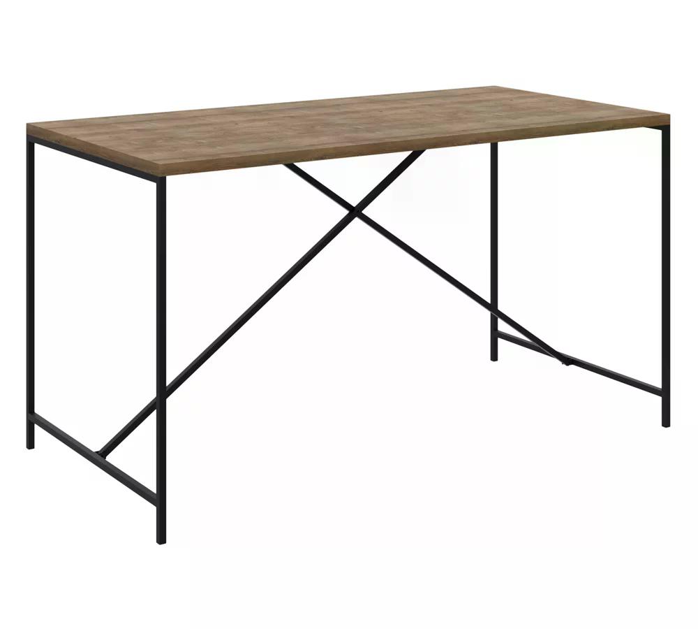 Mesa De Jantar 136x69 Steel Quadra 27818 Vermont Preto Fosco Artesano