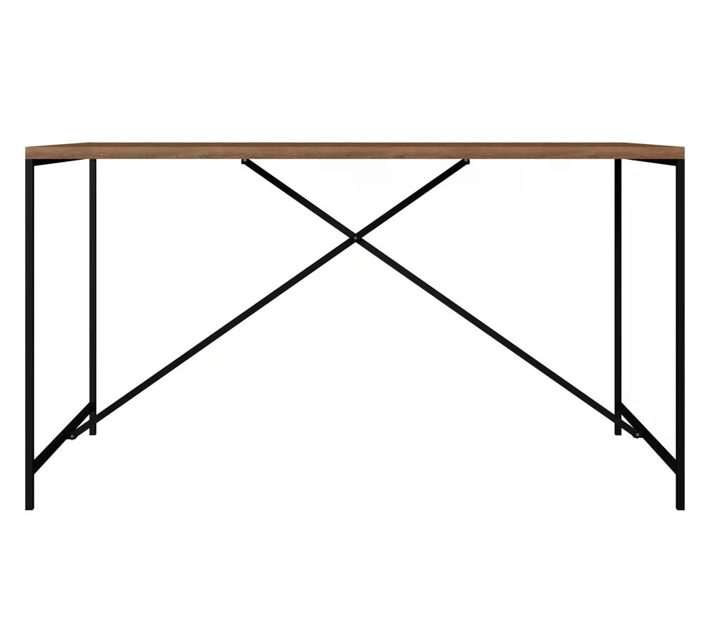 Mesa De Jantar 136x69 Steel Quadra 27818 Vermont Preto Fosco Artesano