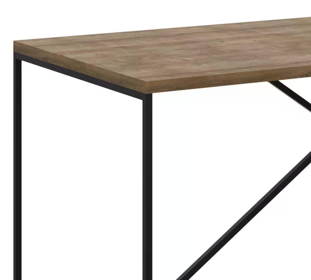 Mesa De Jantar 136x69 Steel Quadra 27818 Vermont Preto Fosco Artesano