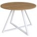 Mesa De Jantar Redonda 110 cm 25933 Nogal Sevilha Branco Artesano
