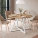 Mesa De Jantar Redonda 110 cm 25933 Nogal Sevilha Branco Artesano