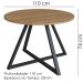 Mesa De Jantar Redonda 110 cm 25933 Nogal Sevilha Preto Artesano