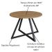 Mesa De Jantar Redonda 110 cm 25933 Nogal Sevilha Preto Artesano